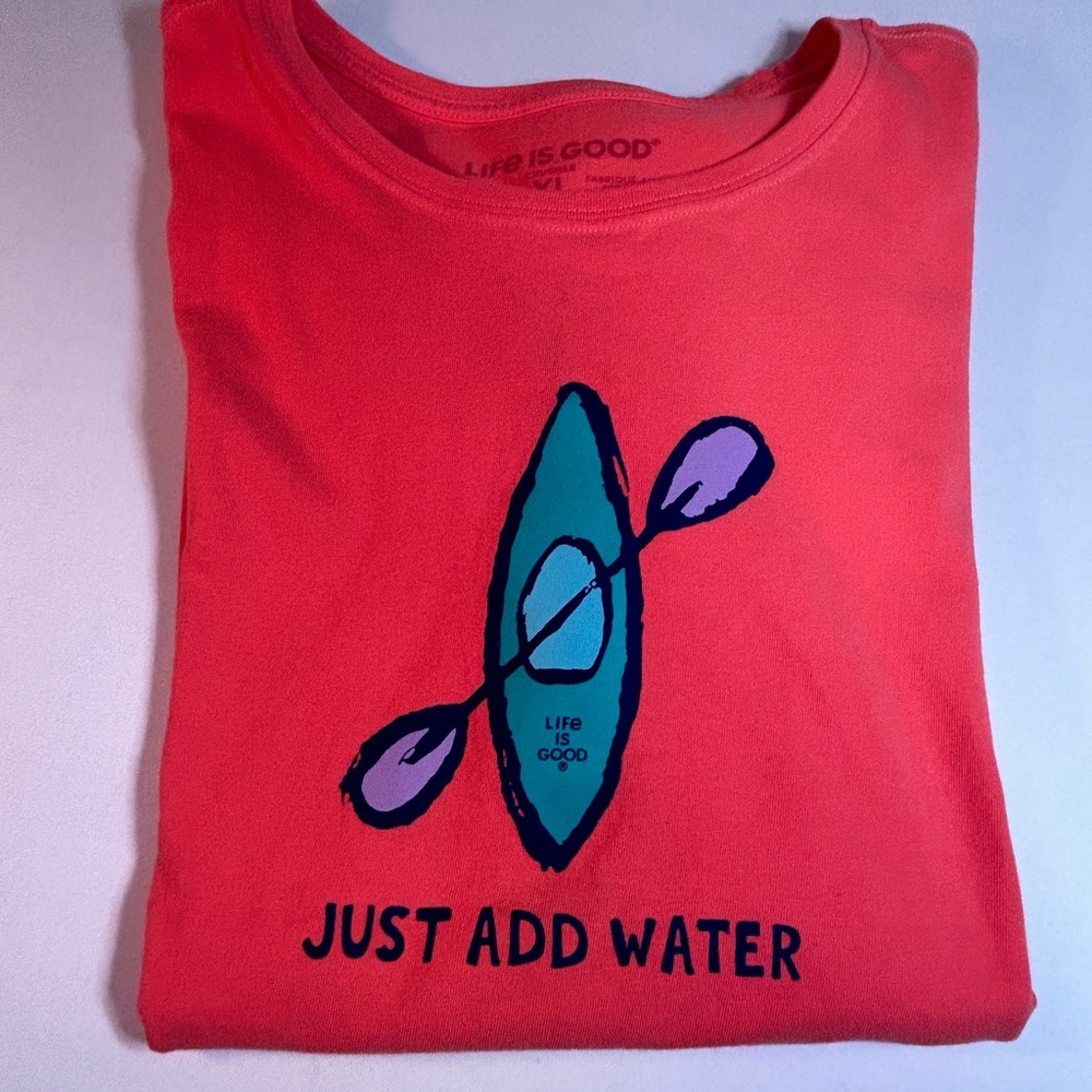 Life Is Good Women’s Short Sleeve, XL, Coral
